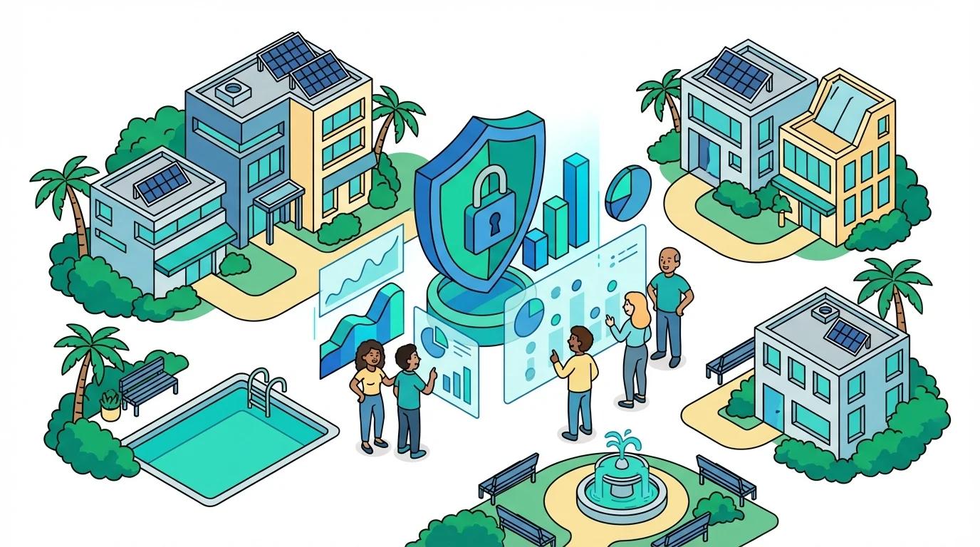 Privacy shield with analytics charts representing privacy-first analytics