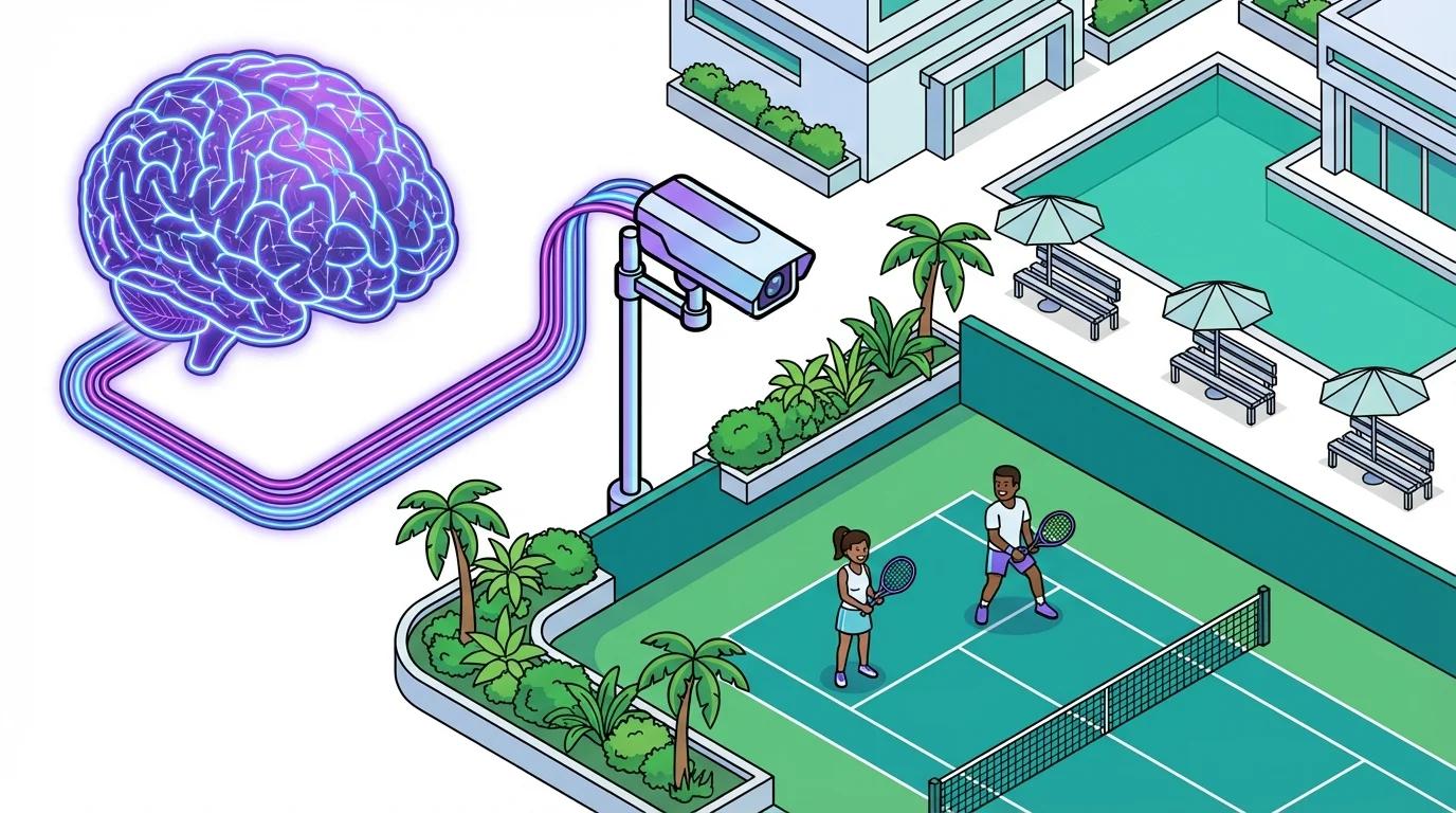 AI detecting court occupancy with visual indicators