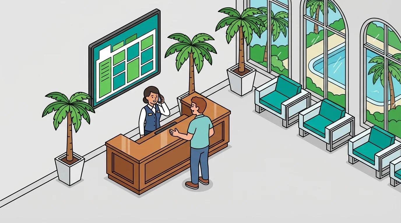 Country club member checking court availability on phone